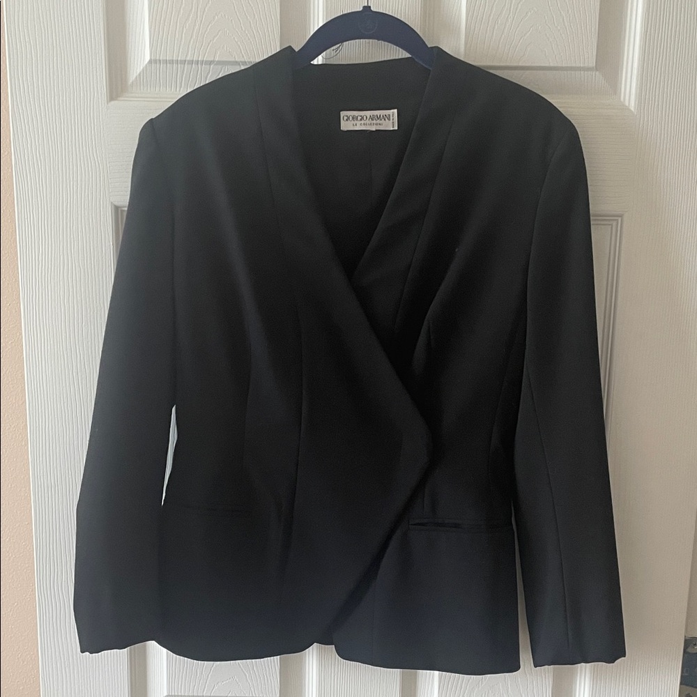 Giorgio Armani Black Draped-Front Women's Blazer